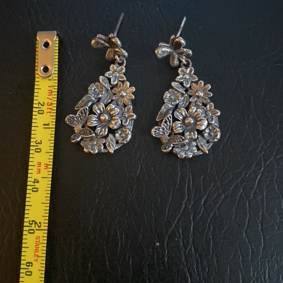 Antiqued Sterling Silver Earrings - Picture 2 of 5